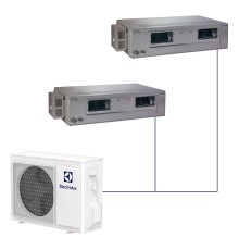 Мульти сплит система Electrolux на 2 комнаты (20+25 кв.м) канальная