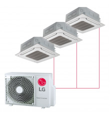Мульти сплит-система LG кассетная на 3 комнаты (20+25+25 кв.м.)