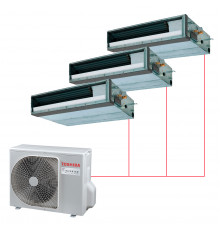 Мульти сплит-система Toshiba на 3 комнаты (20+30+50 кв.м.) канального типа SLIM DUCT