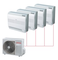 Мульти сплит-система Toshiba на 4 комнаты (25+25+25+25 кв.м.) консольный