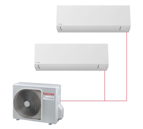 Мульти сплит-система Toshiba на 2 комнаты (25+50 кв.м.) SHORAI EDGE WHITE