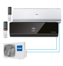 Мульти сплит Haier 2 комнаты (20+20) белый/черный LIGHTERA